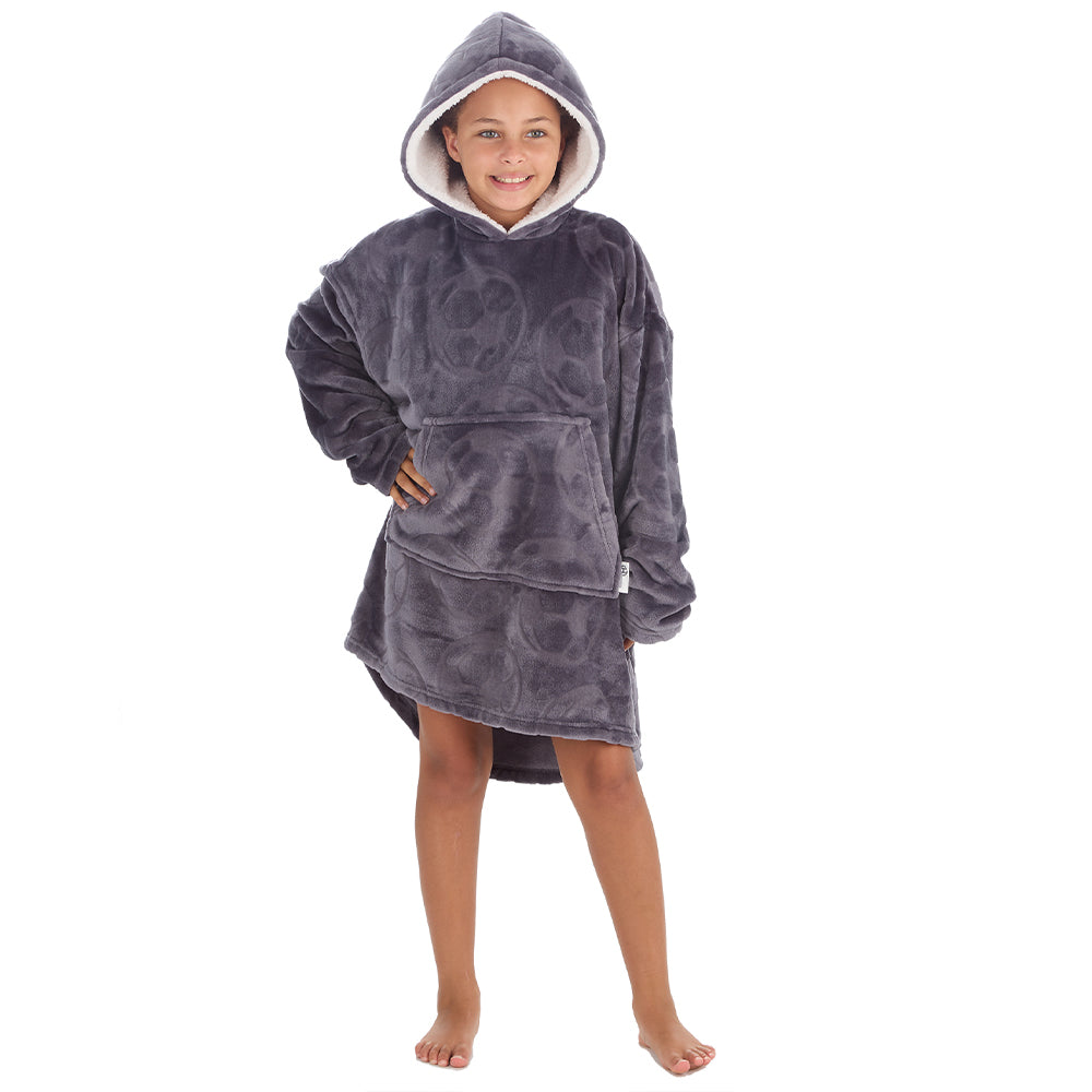 Girls Football Embossed Blanket Hoodie