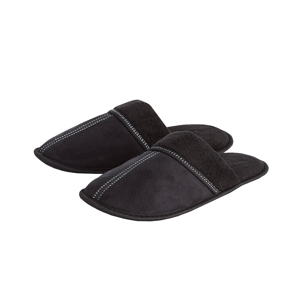 Mens Black Mule Slippers