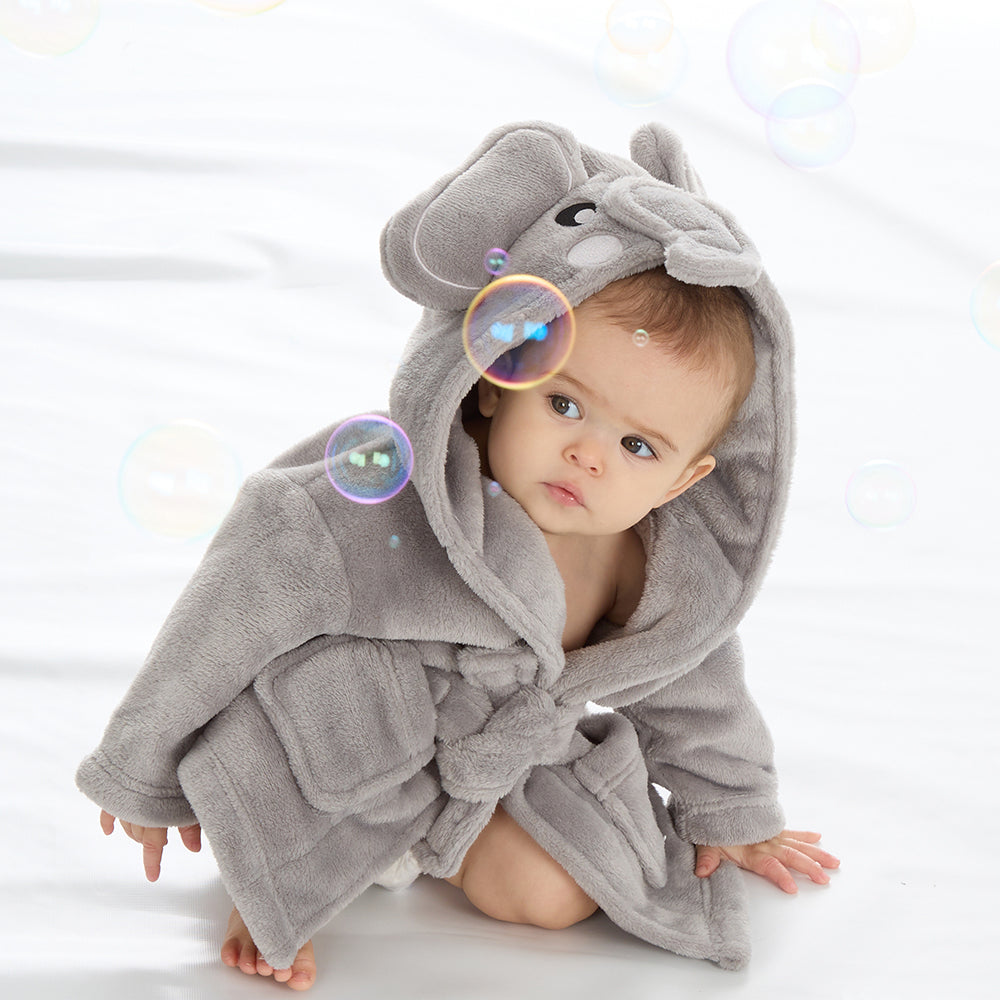 Personalised Baby Elephant Fleece Dressing Gown
