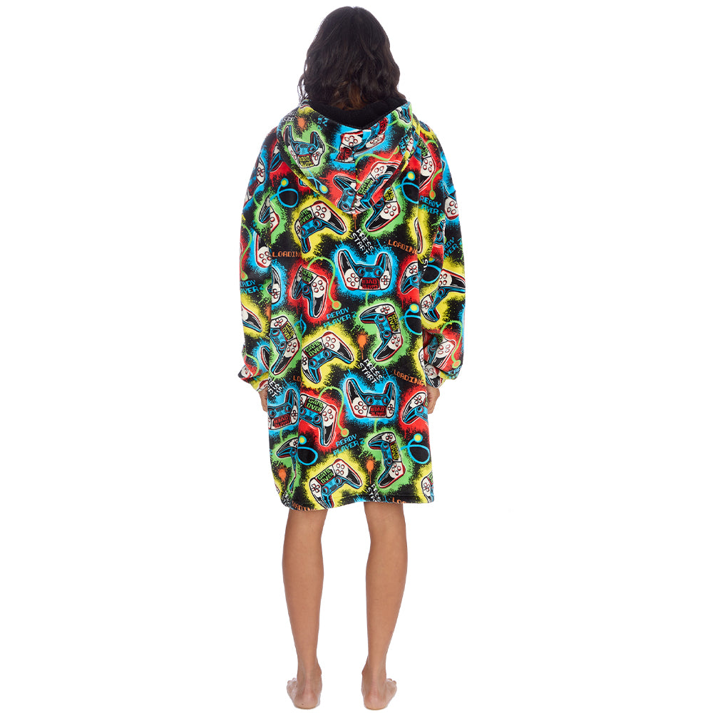 Ladies Black Gamer Blanket Hoodie