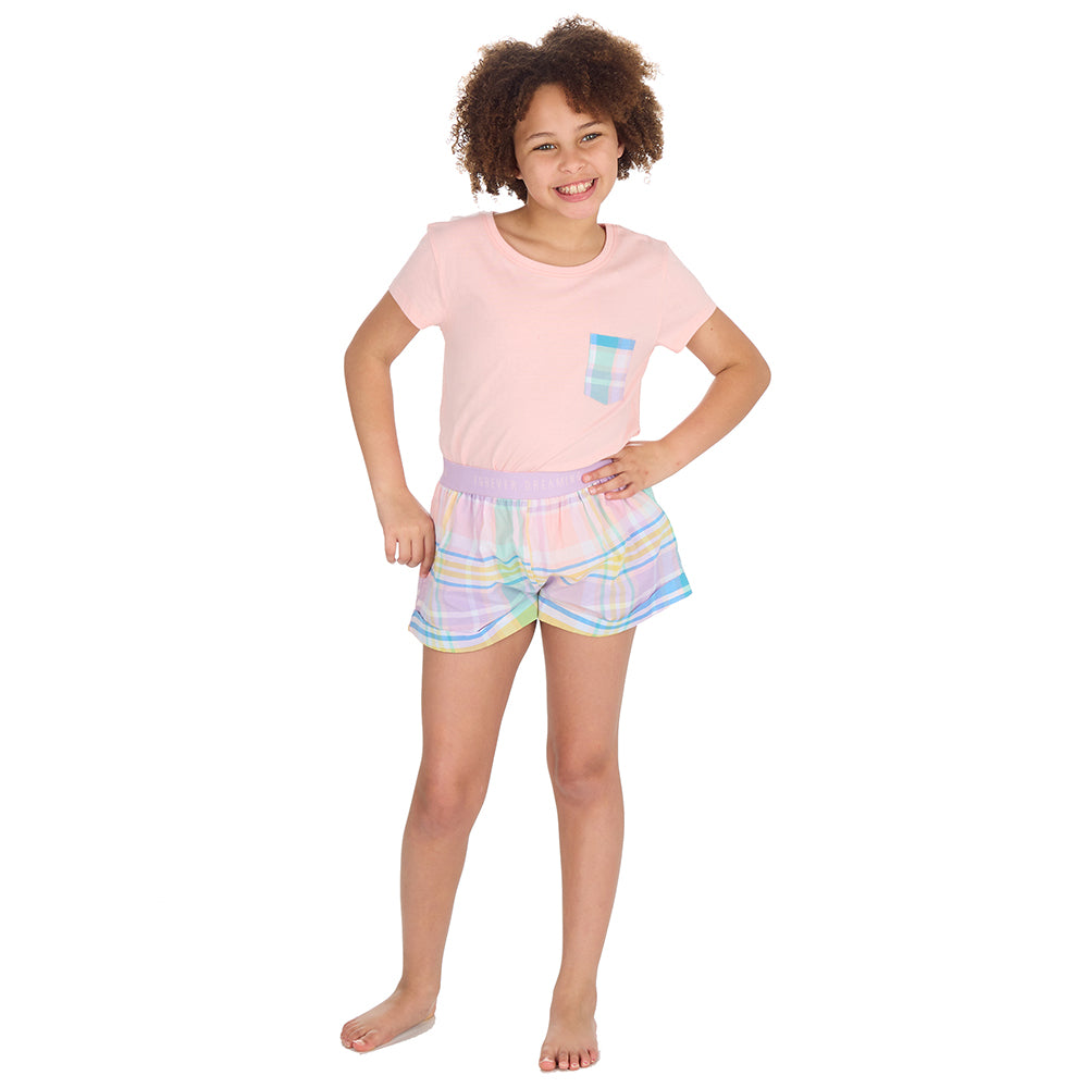 Girls Pastel Coral Short Pyjama Set