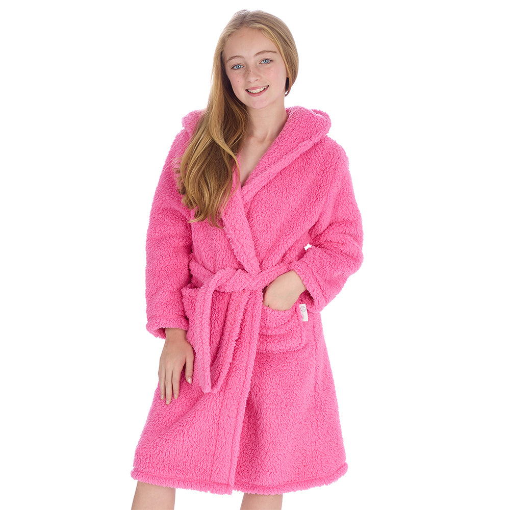 Girls Bubblegum Teddy Fleece Dressing Gown