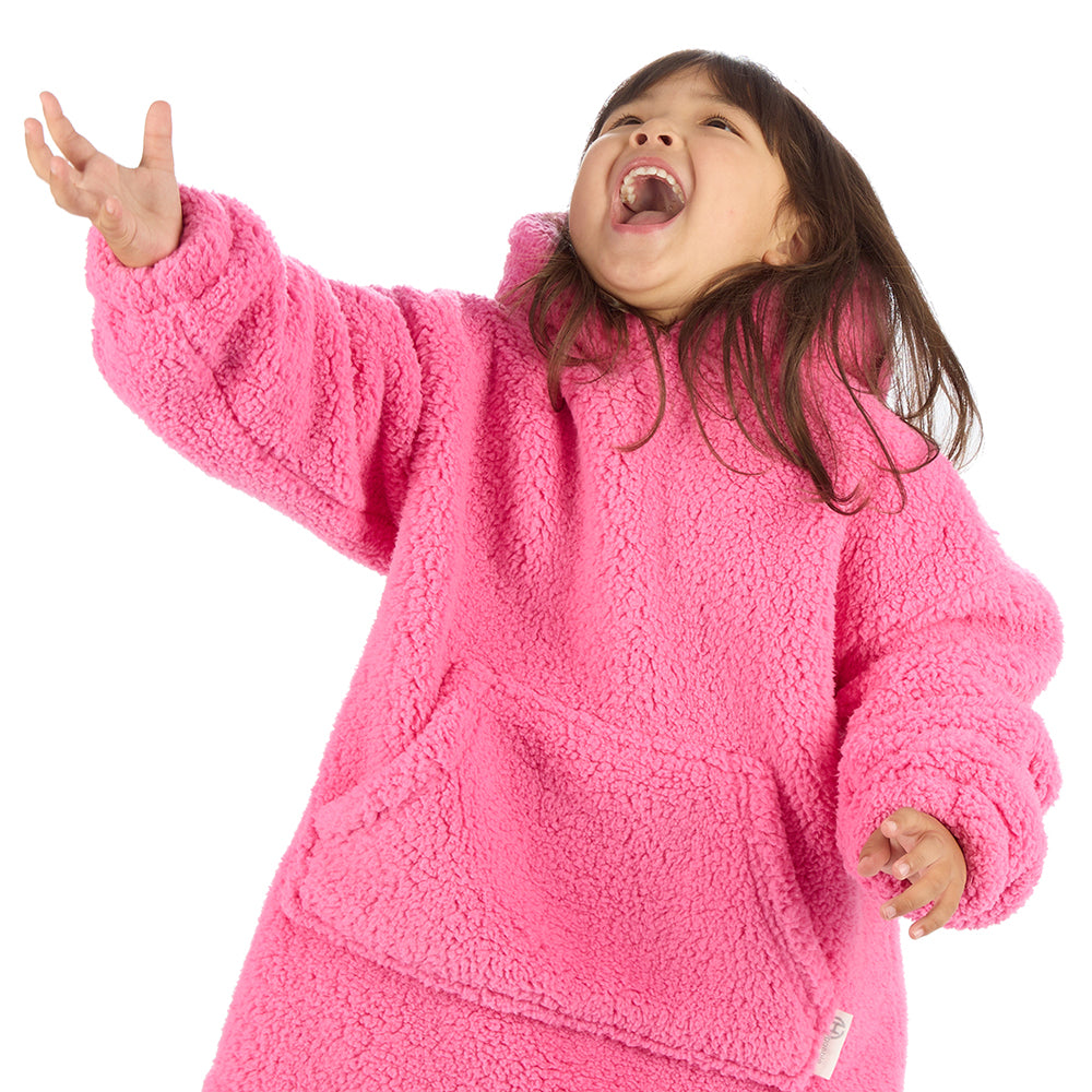 Infant Girls Bubblegum Teddy Fleece Blanket Hoodie