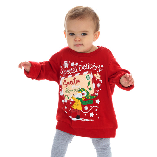 Baby Red Christmas Cotton Sweatshirt