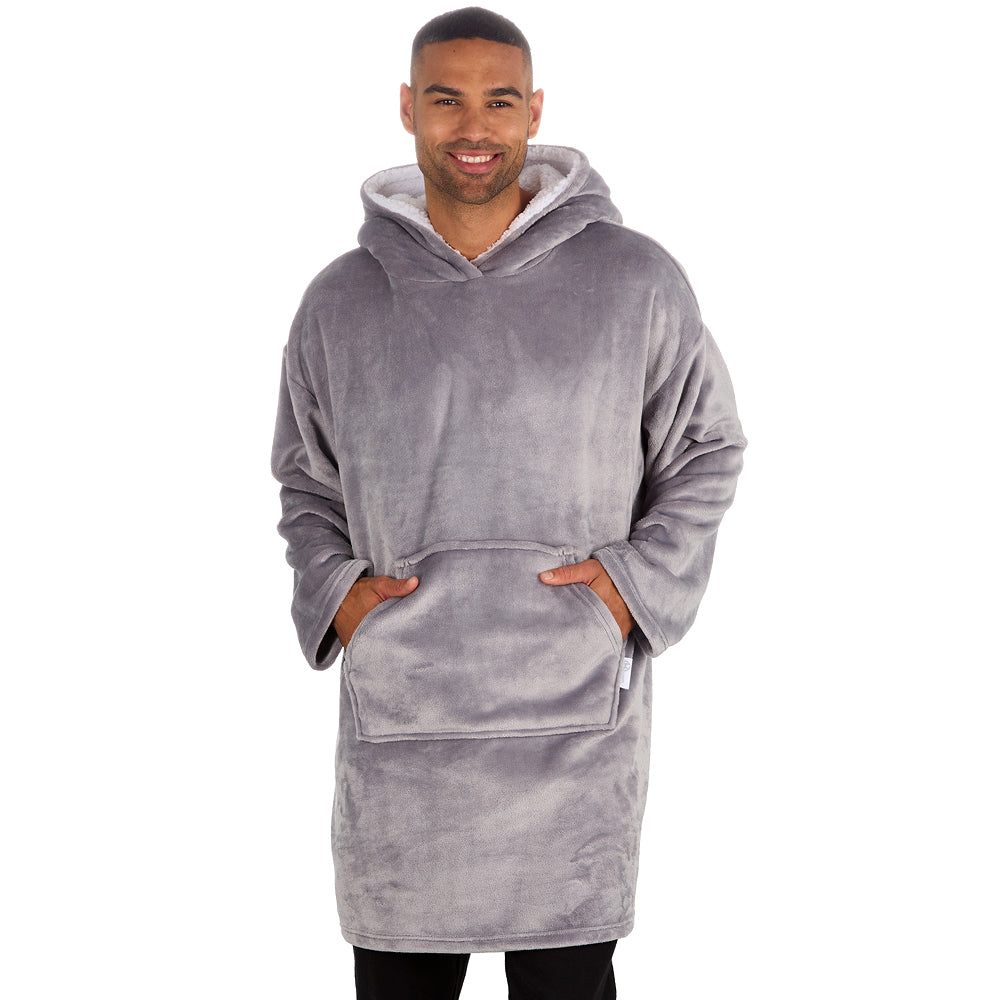 Mens Shimmer Silver Blanket Hoodie