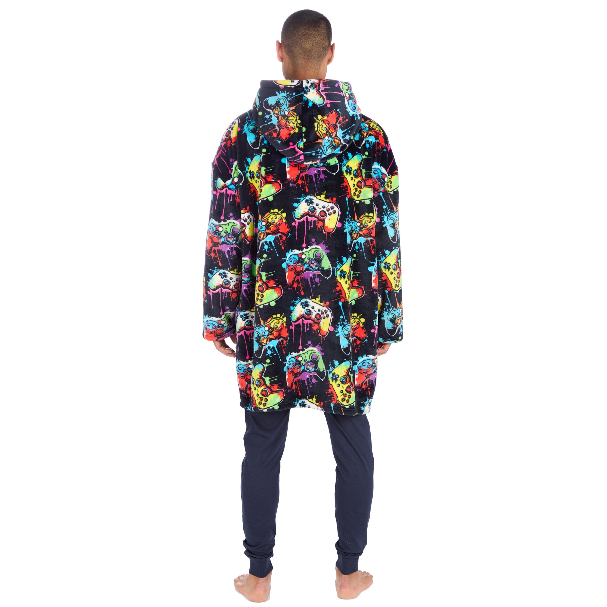 Mens Navy Gamer Blanket Hoodie