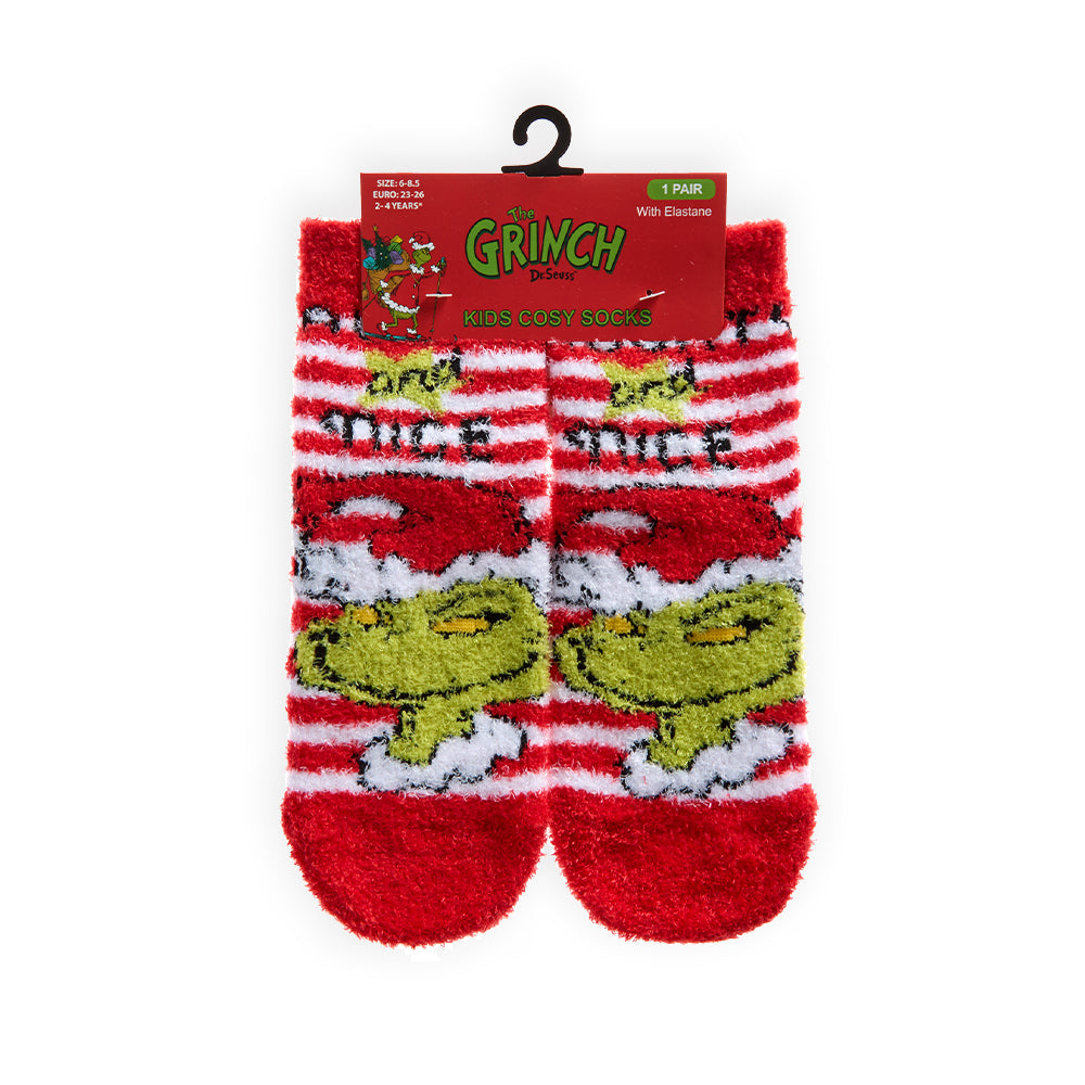 Kids Red Santa Grinch Fluffy Socks