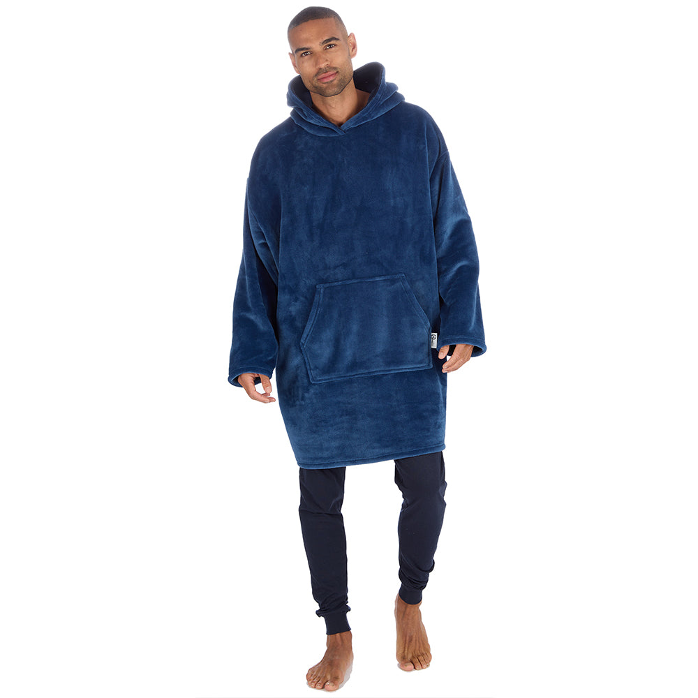 Mens Blue Plain Blanket Hoodie