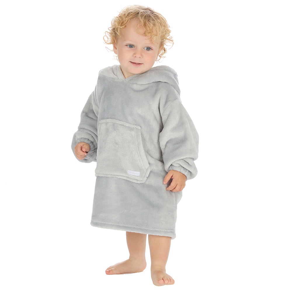 Toddler Bear Ears Silver Grey Blanket Hoodie