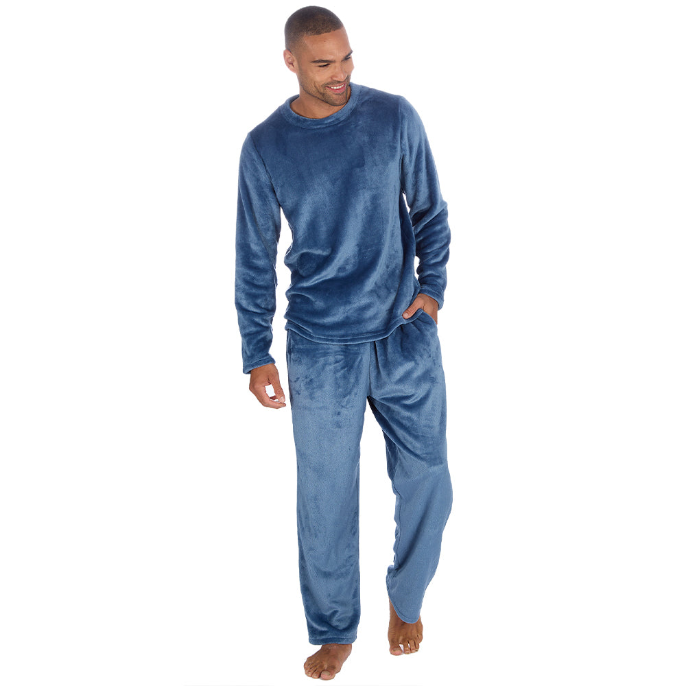 Mens Shimmer Blue Fleece Lounge Set