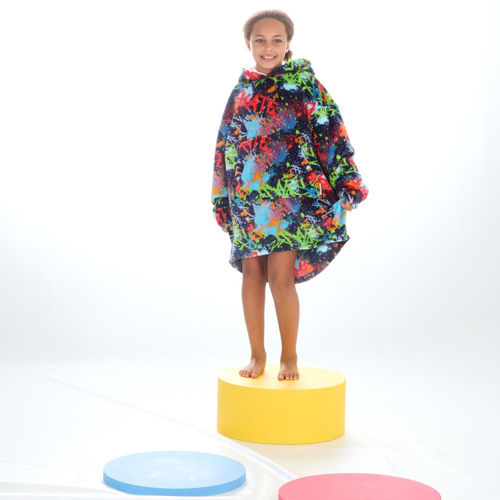 Girls Skater Graffiti Blanket Hoodie