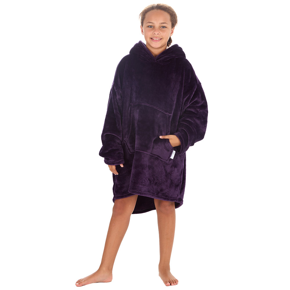 Girls Shimmer Plum Blanket Hoodie