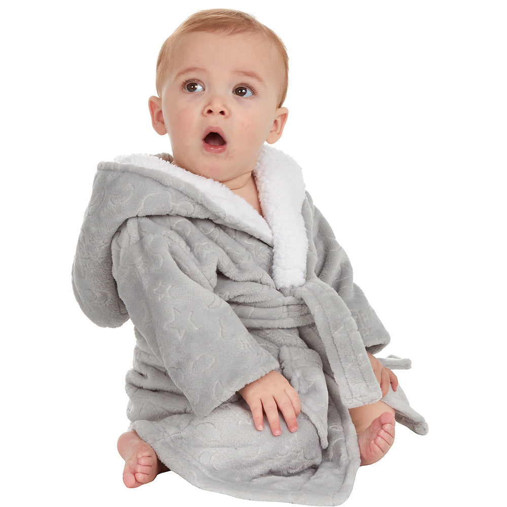 Baby Grey Celestial Embossed Dressing Gown