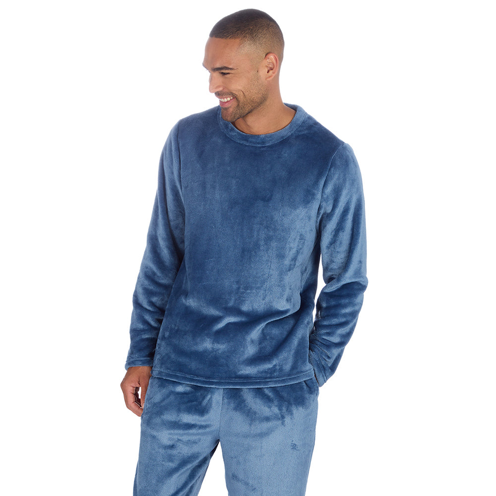 Mens Shimmer Blue Fleece Lounge Set