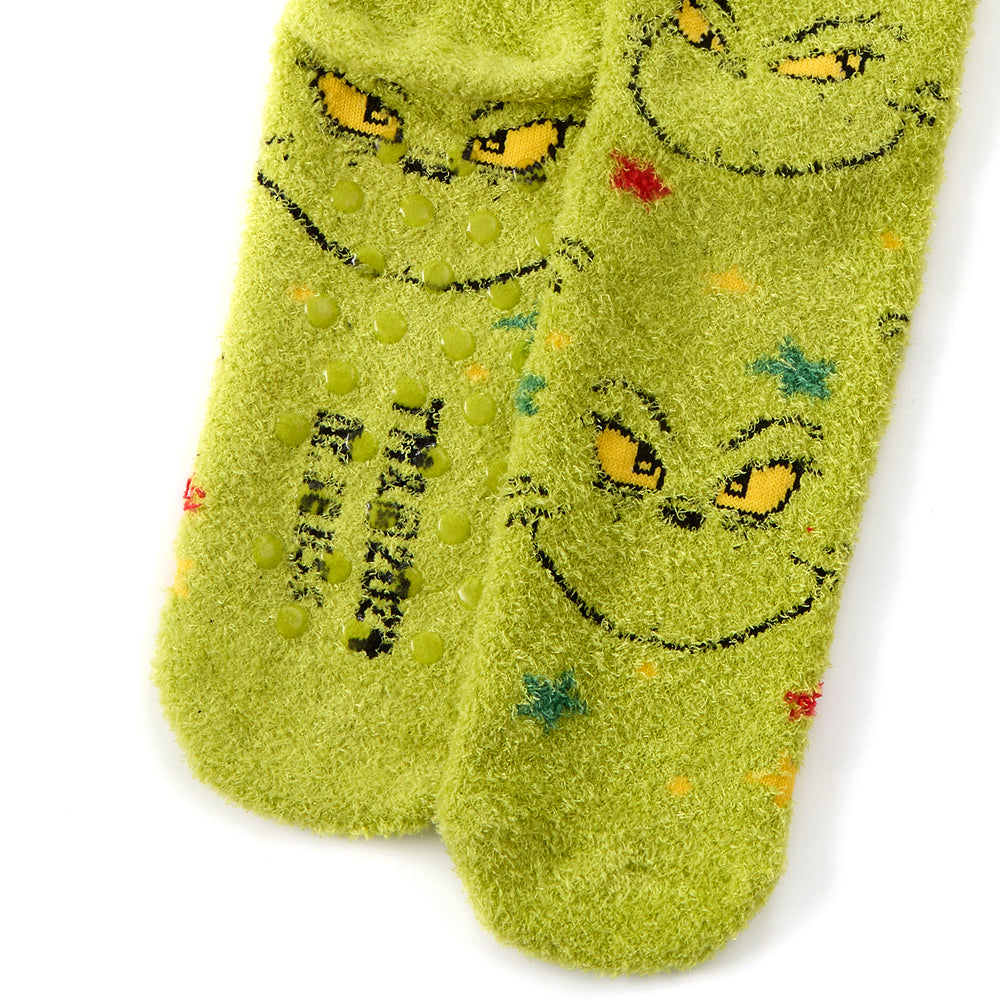 Mens Christmas Grinch Fluffy Socks