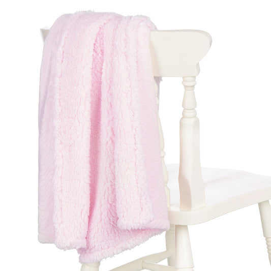 Baby Pink Reversible Sherpa Blanket