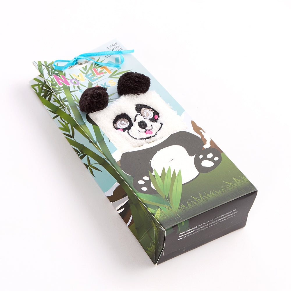 Ladies Panda Fluffy Socks Gift Boxed