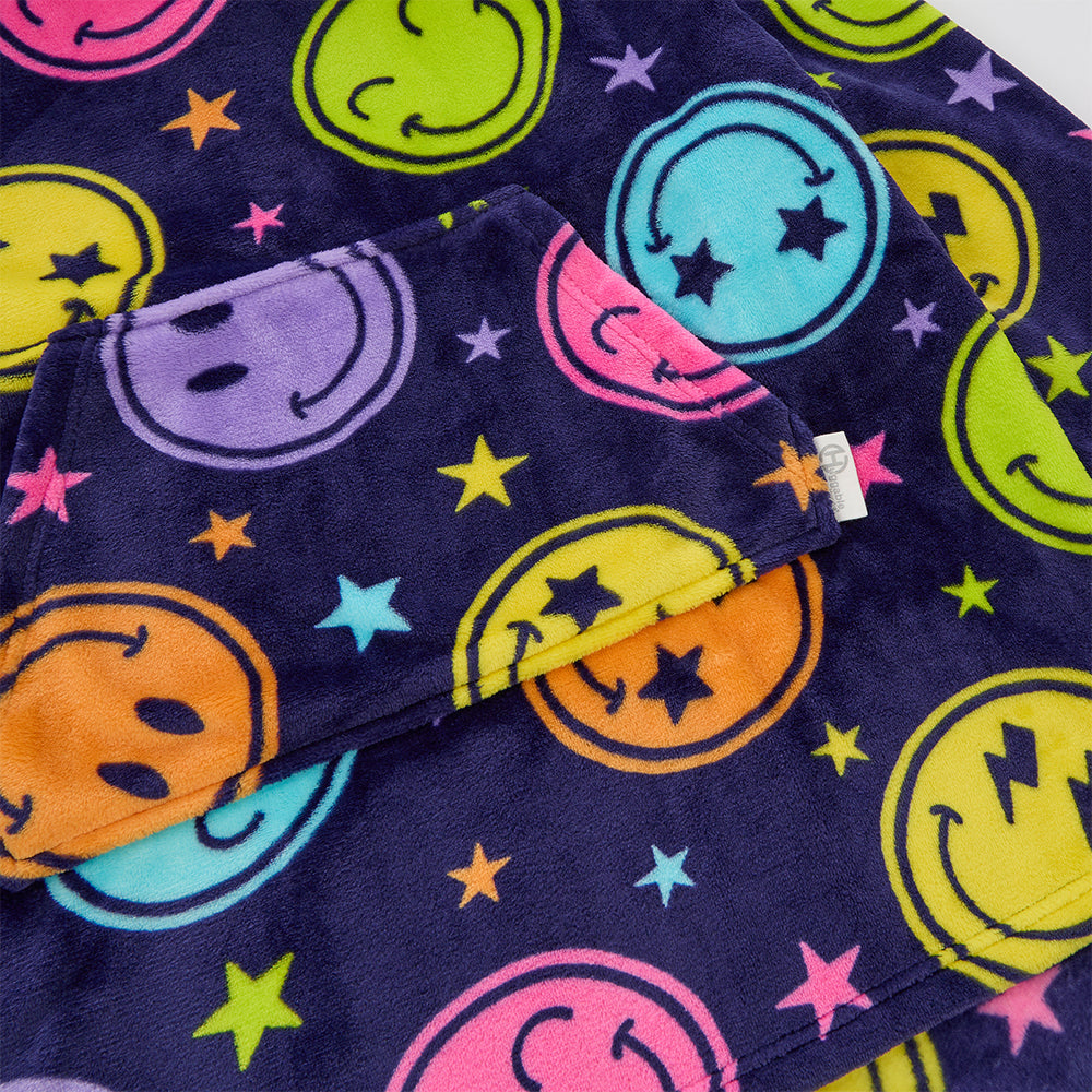 Girls Smiley Blanket Hoodie