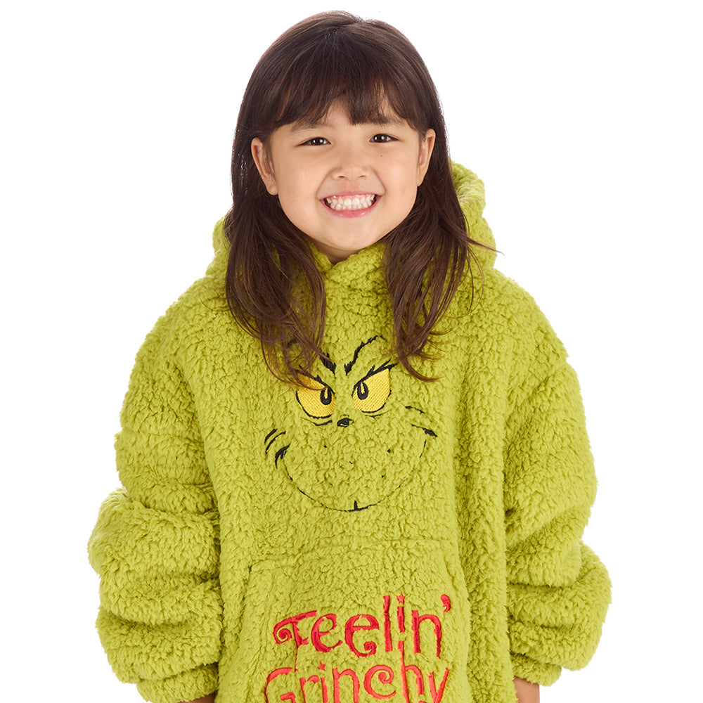 Infant Girls Grinch Sherpa Blanket Hoodie