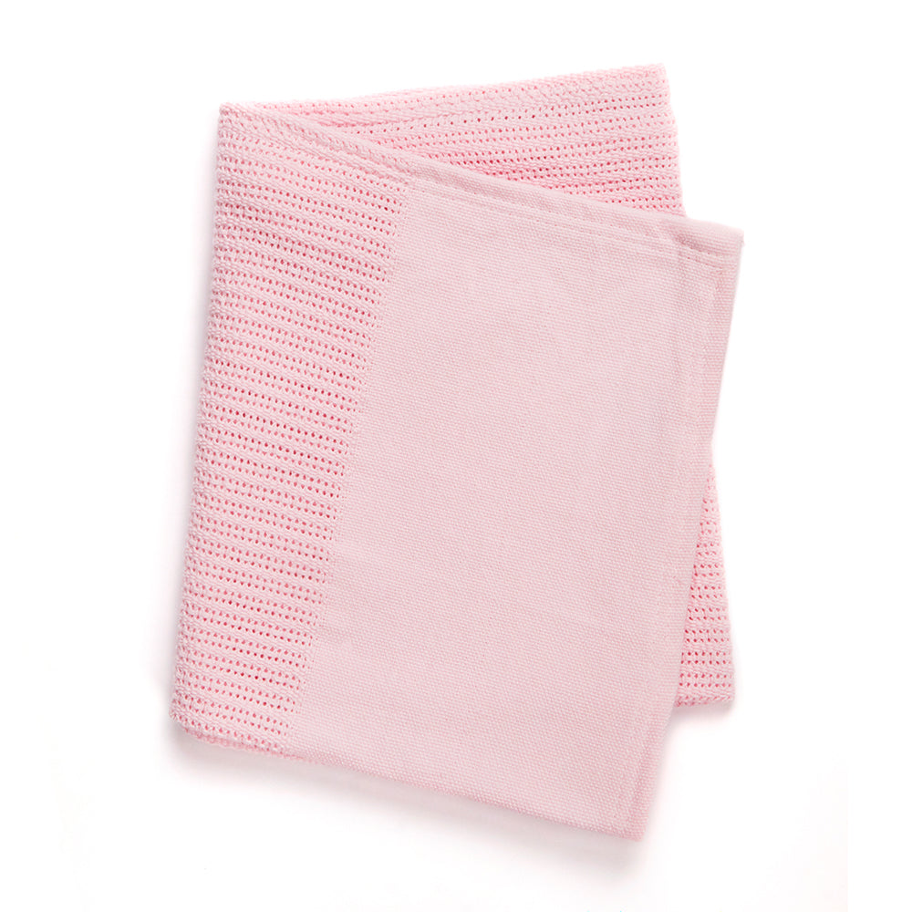 Baby Pink Cellular Panel 100% Cotton Blanket