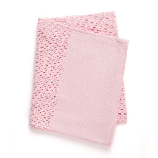 Baby Pink Cellular Panel 100% Cotton Blanket