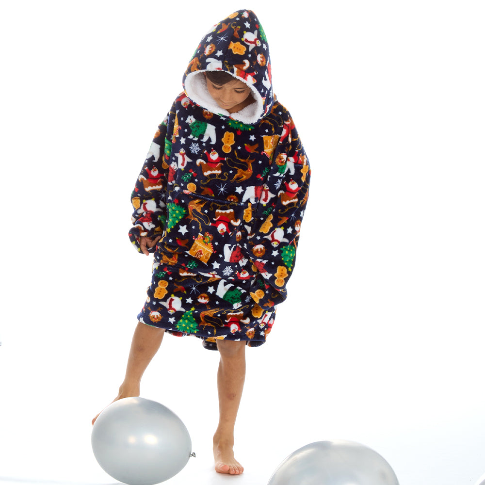 Boys Christmas Blanket Hoodie