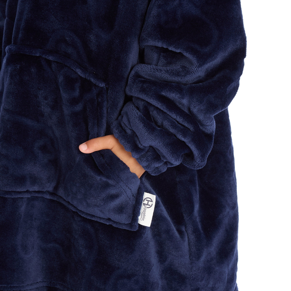 Infant Boys Navy Gamer Embossed Blanket Hoodie