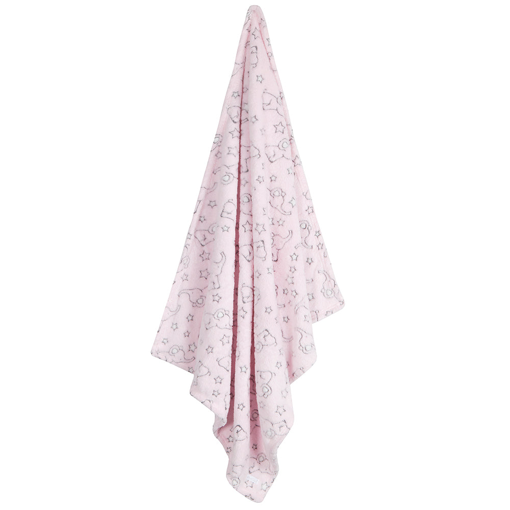 Baby Pink Elephant Jacquard Blanket