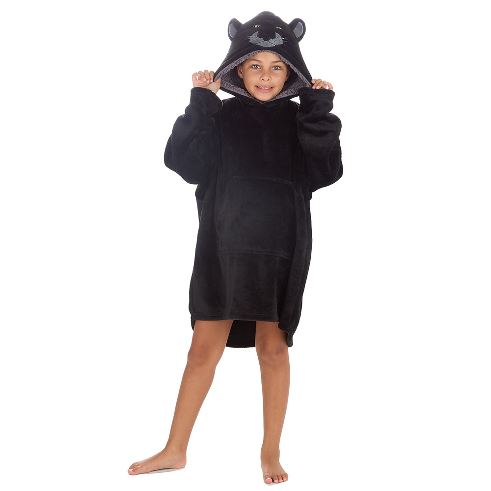 Girls Panther Blanket Hoodie