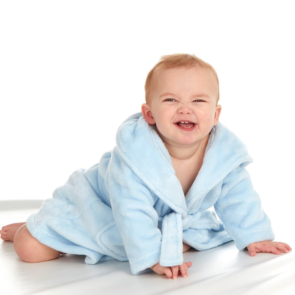 Personalised Baby Blue Bear Ears Dressing Gown
