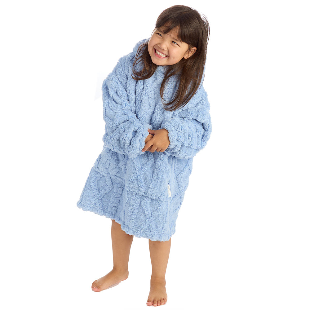 Infant Girls Candy Blue Cable Blanket Hoodie