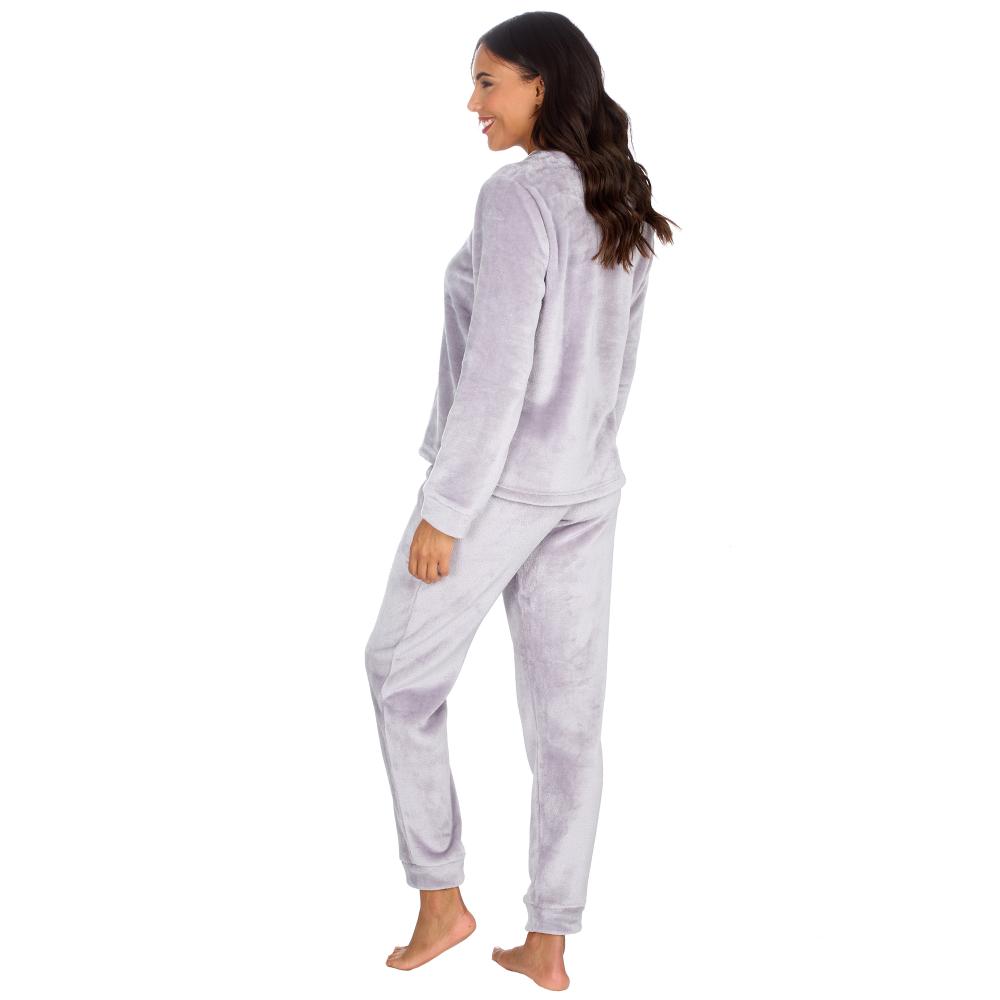 Ladies Silver Fleece Pyjama Set
