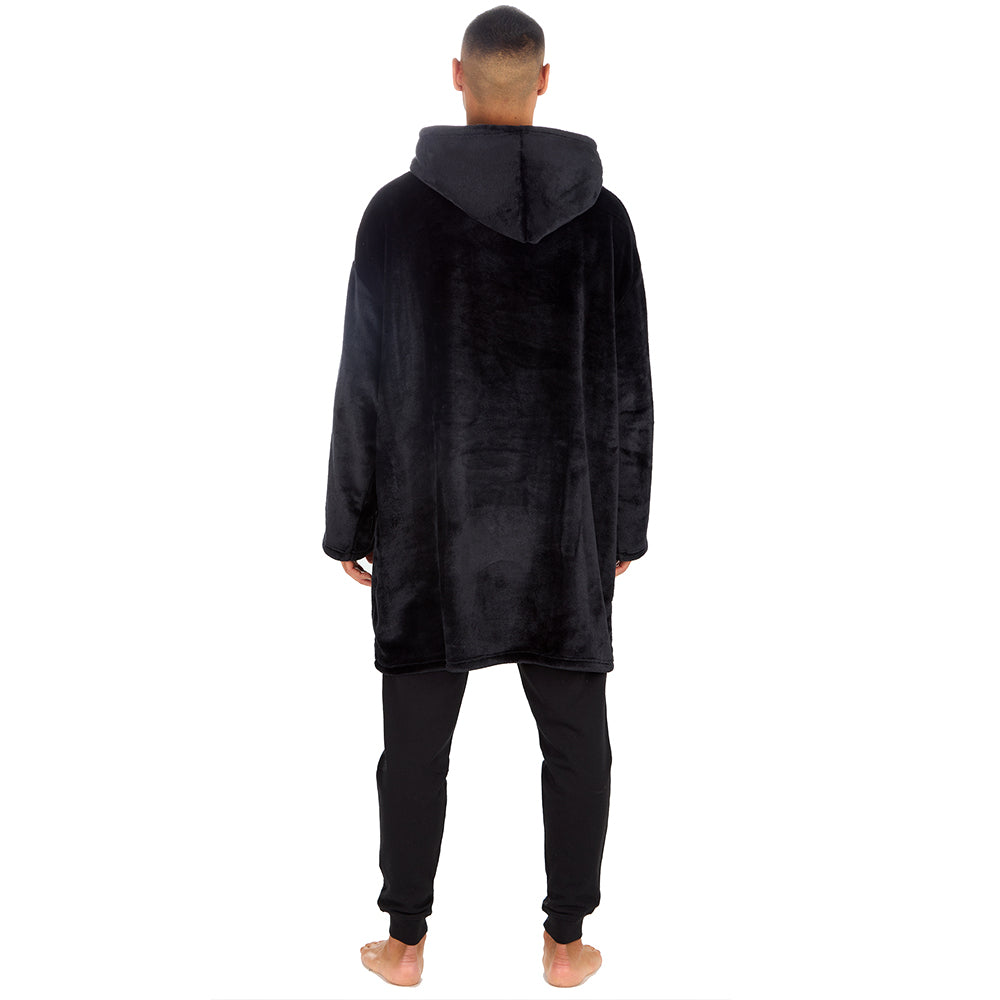 Mens Shimmer Black Blanket Hoodie