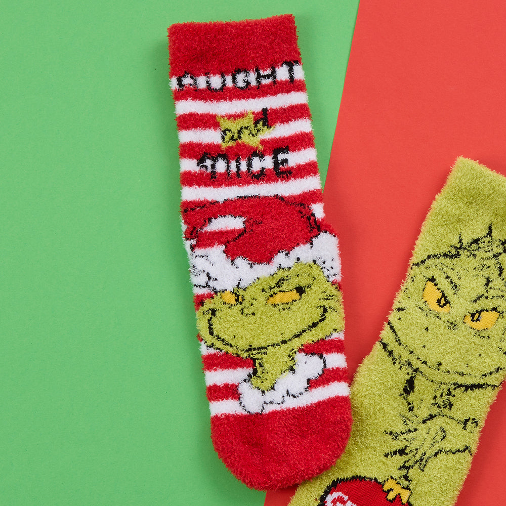Kids Red Santa Grinch Fluffy Socks