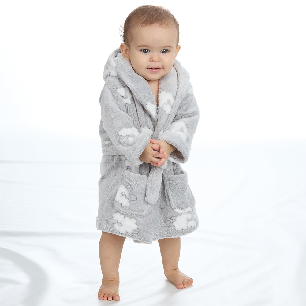Newborn Baby Grey Lamb Dressing Gown