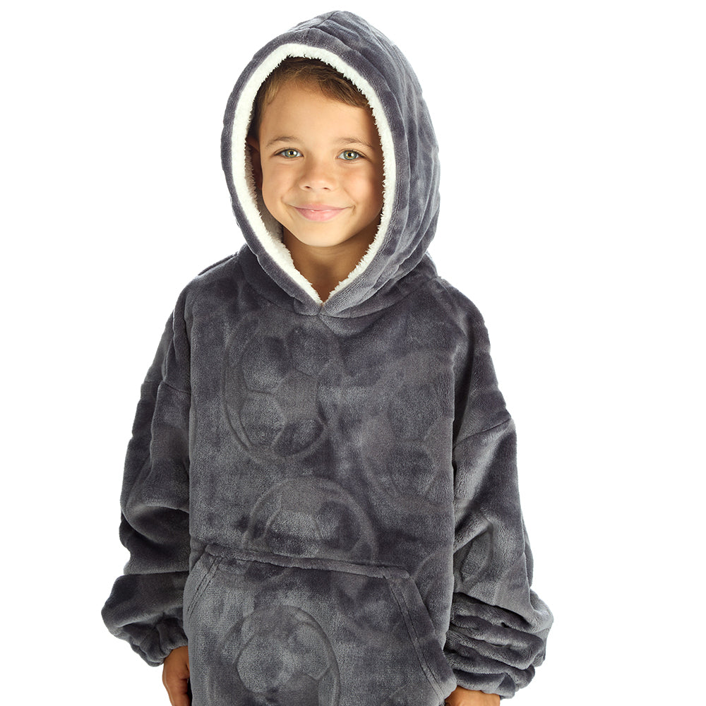 Infant Boys Football Embossed Blanket Hoodie