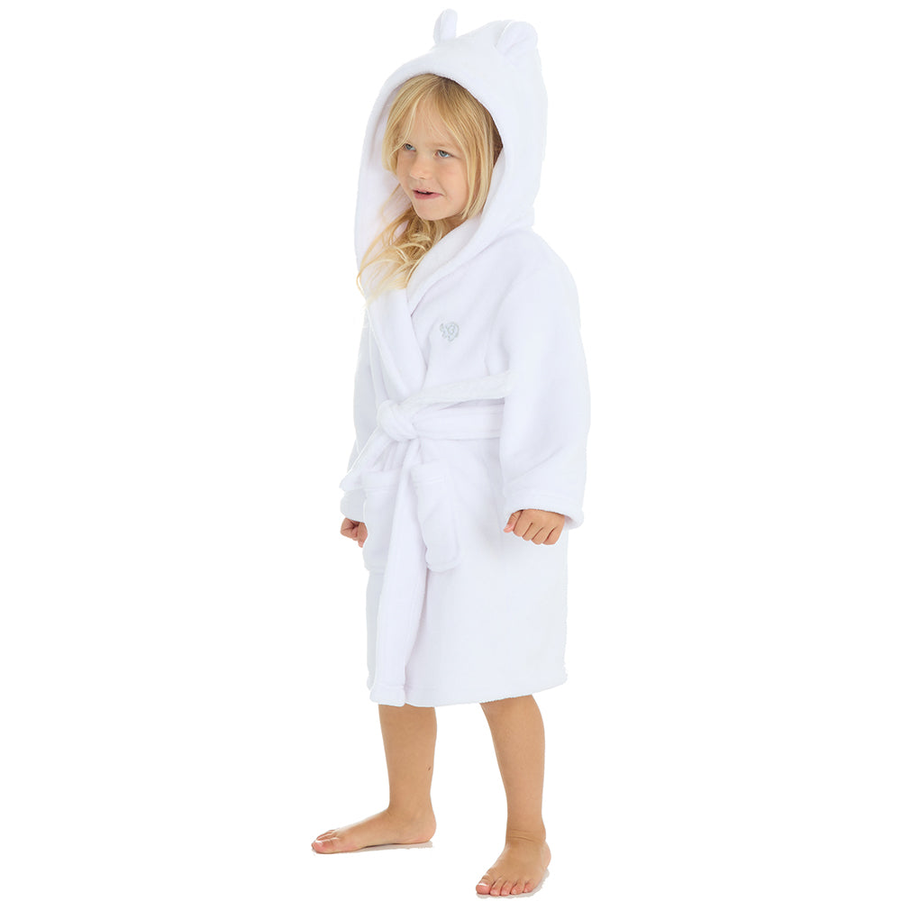 Infant Girls White Bear Ears Dressing Gown