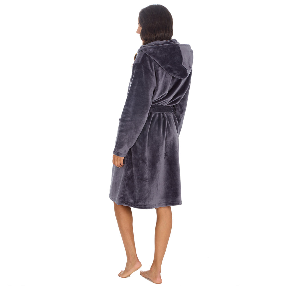 Personalised Ladies Shimmer Charcoal Dressing Gown