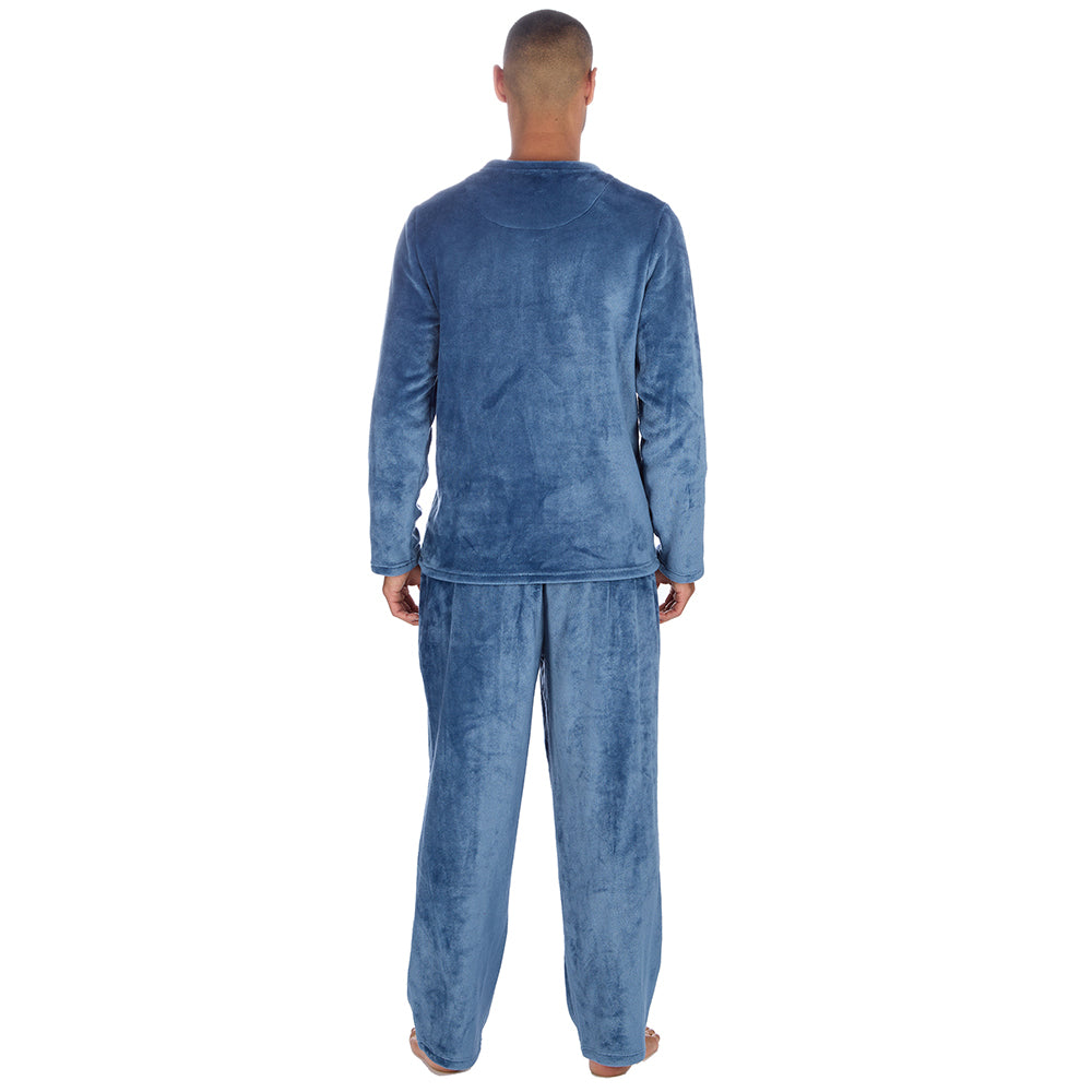 Mens Shimmer Blue Fleece Lounge Set
