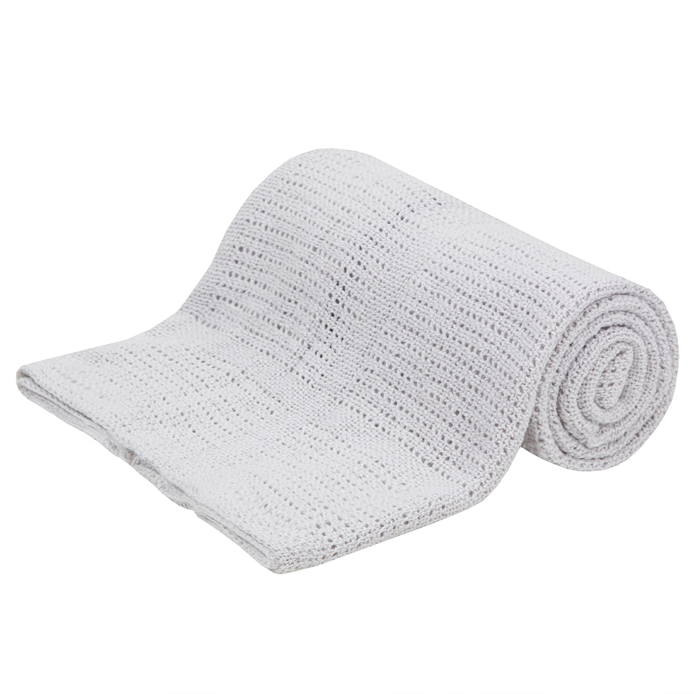 Baby Grey Cellular 100% Cotton Blanket