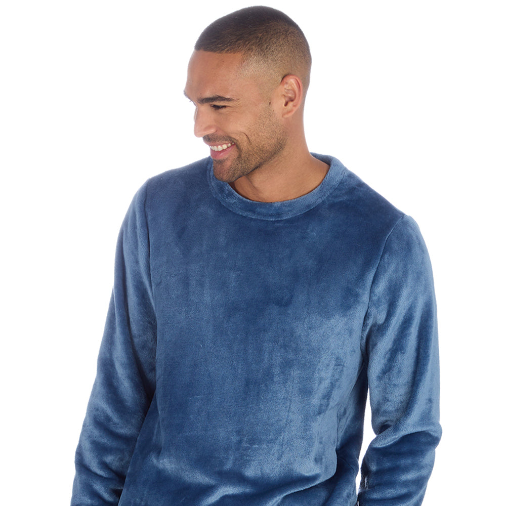 Mens Shimmer Blue Fleece Lounge Set
