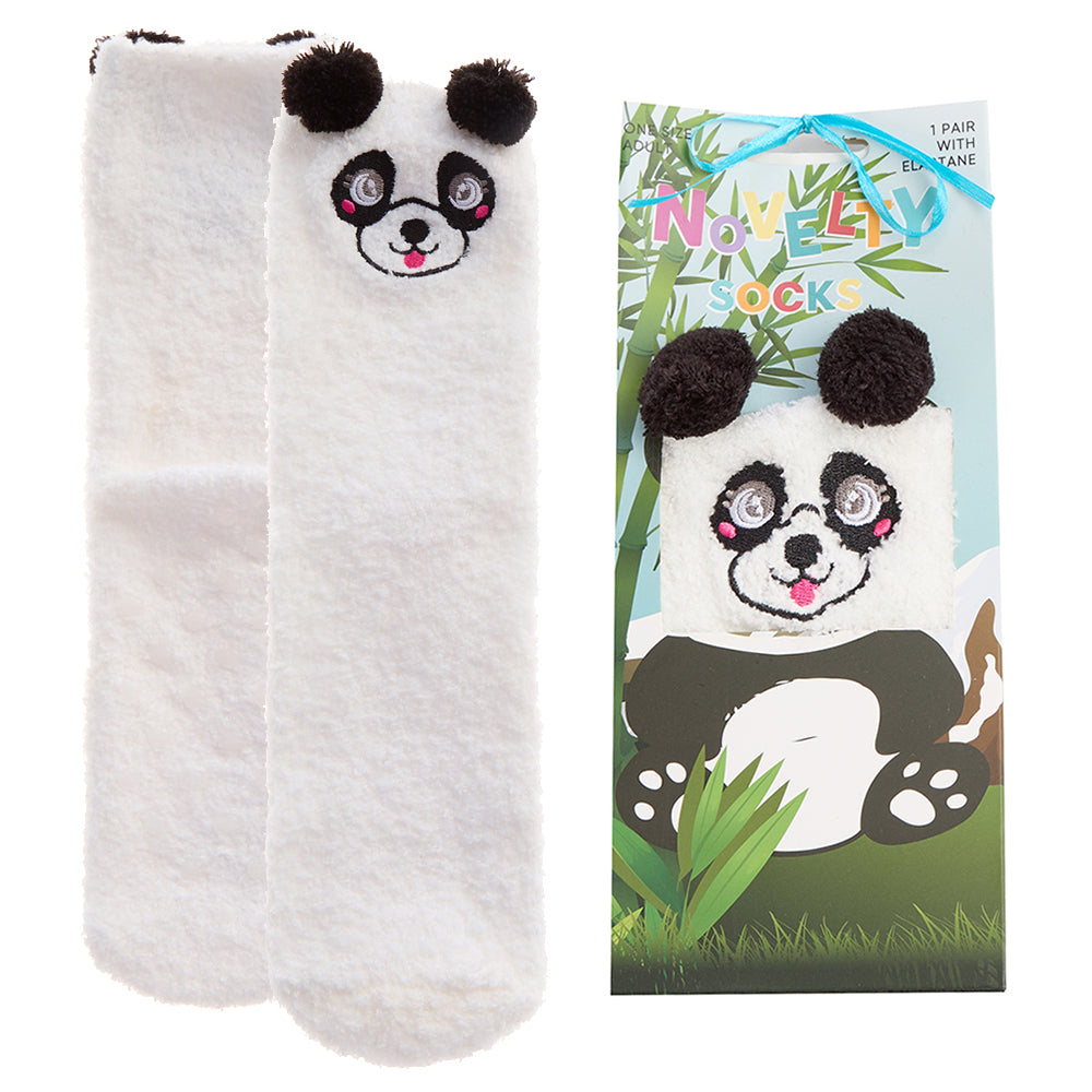 Ladies Panda Fluffy Socks Gift Boxed