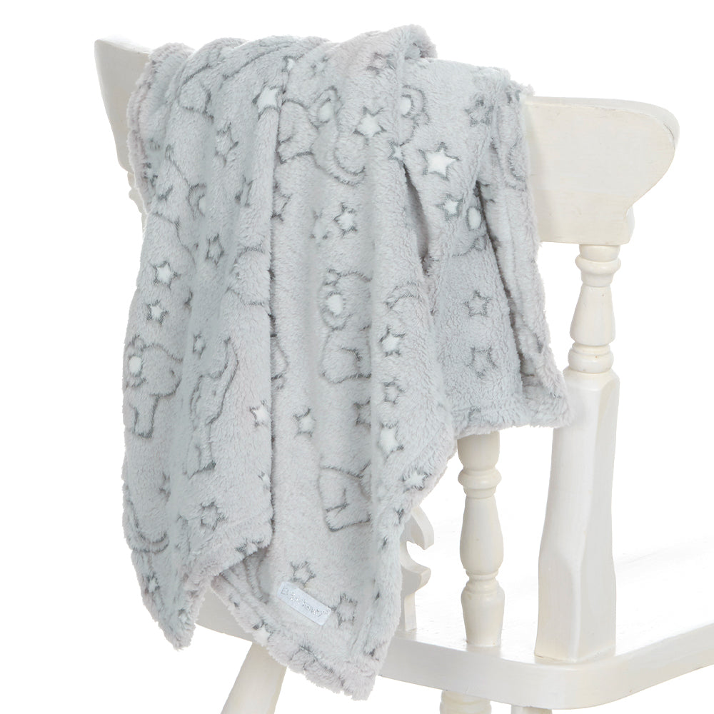 Baby Grey Elephant Jacquard Blanket
