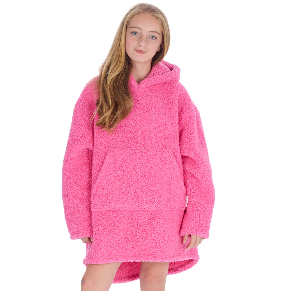 Girls Bubblegum Teddy Fleece Blanket Hoodie
