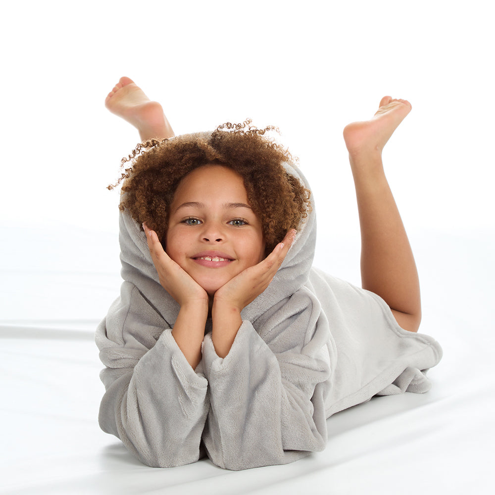 Girls Plain Grey Blanket Hoodie