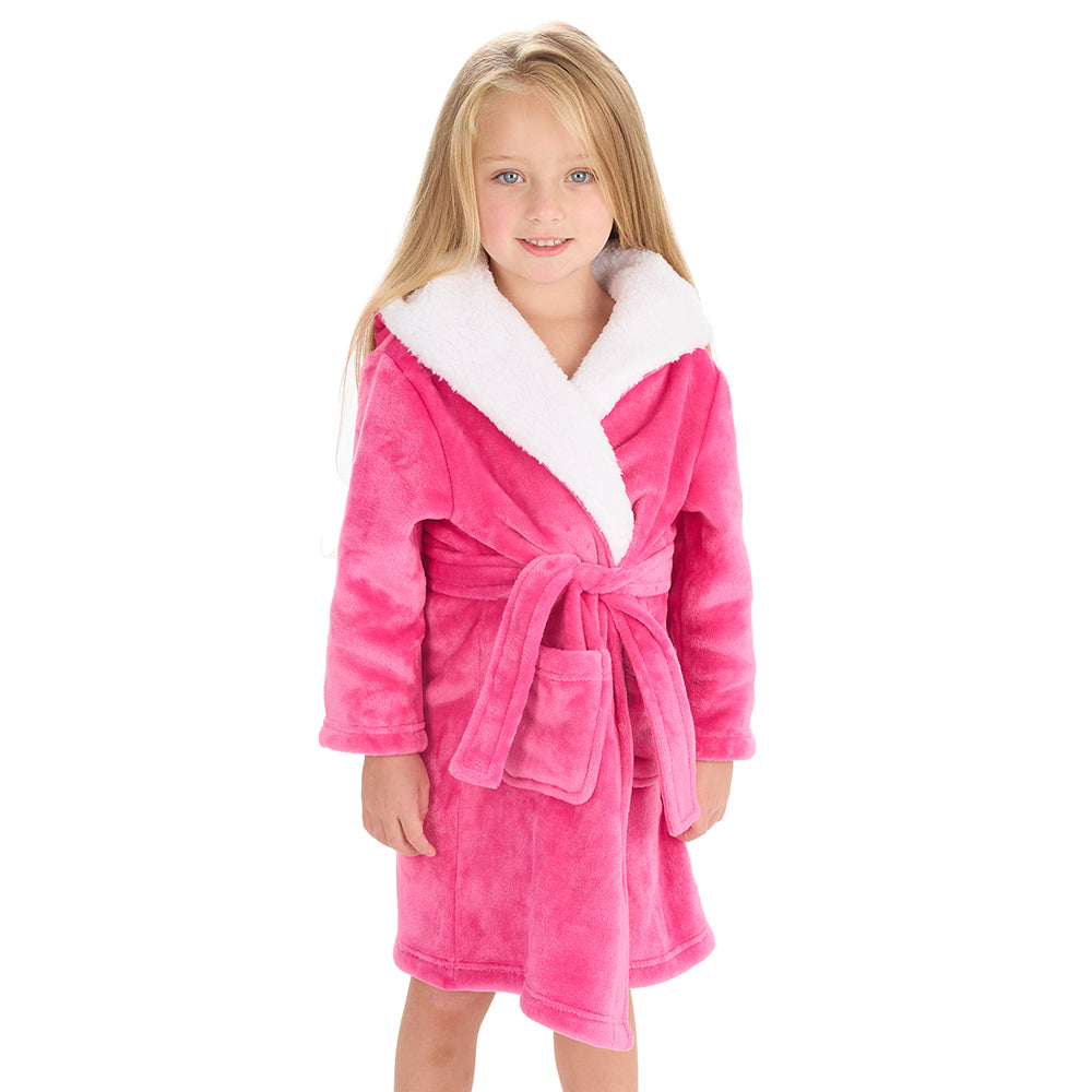 Kids Girls Hot Pink Dressing Gown