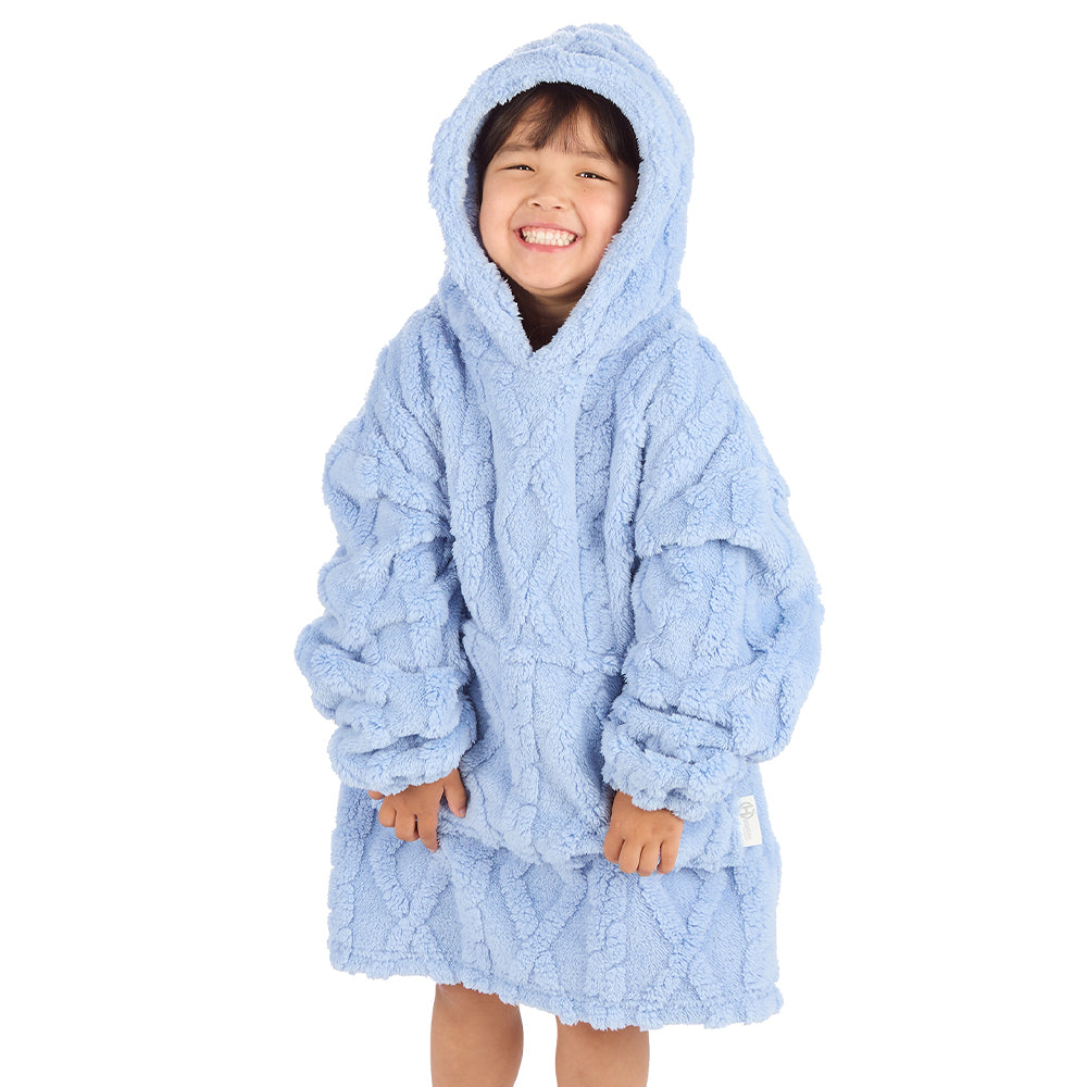 Infant Girls Candy Blue Cable Blanket Hoodie