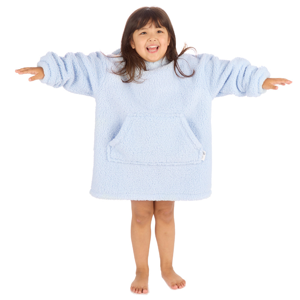 Infant Girls Baby Blue Teddy Fleece Blanket Hoodie