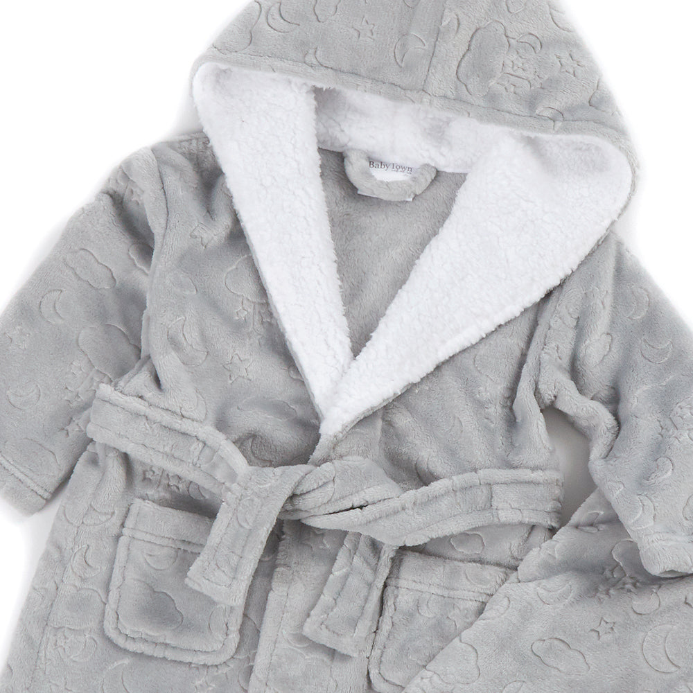 Baby Grey Celestial Embossed Dressing Gown