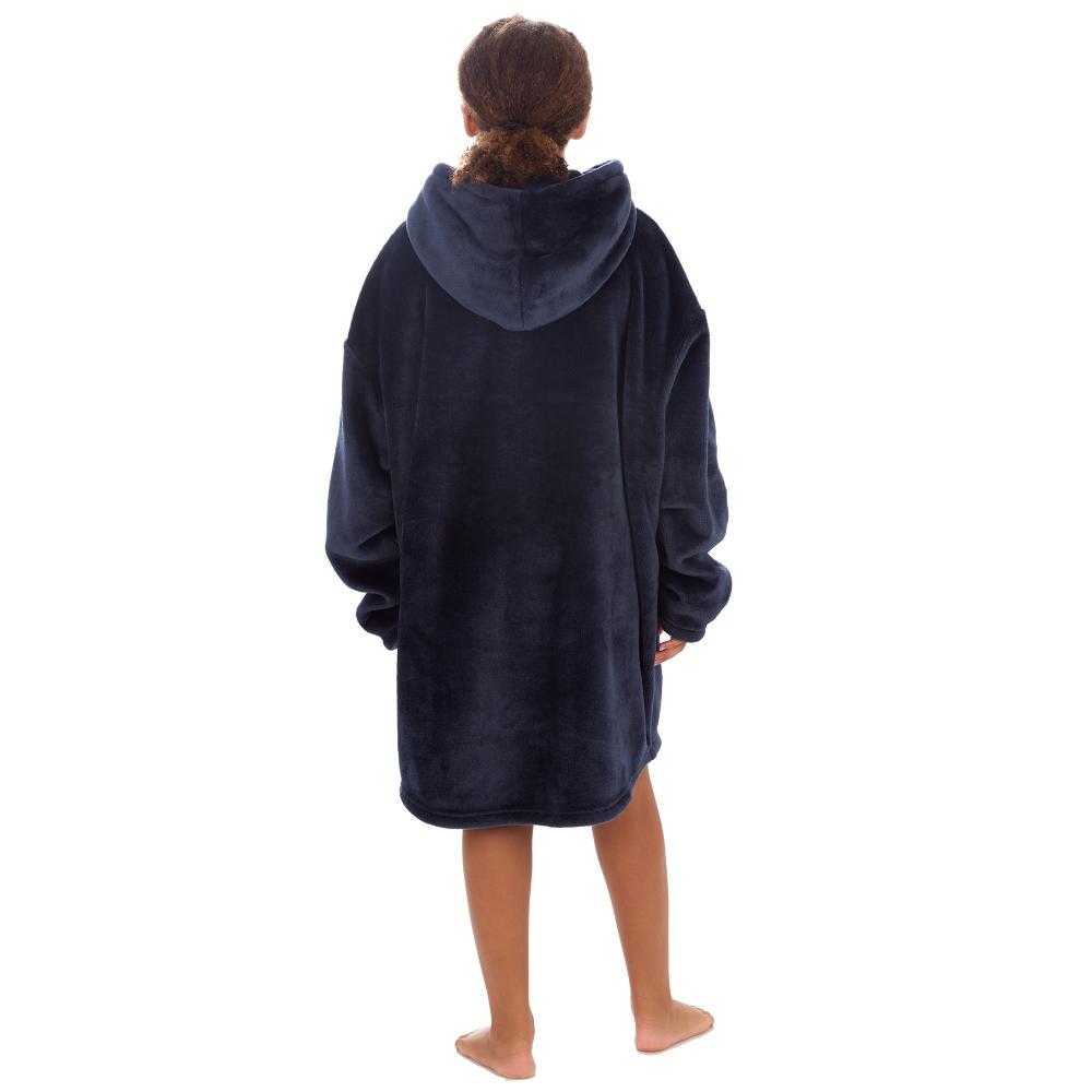 Girls Stone Blue Plain Blanket Hoodie